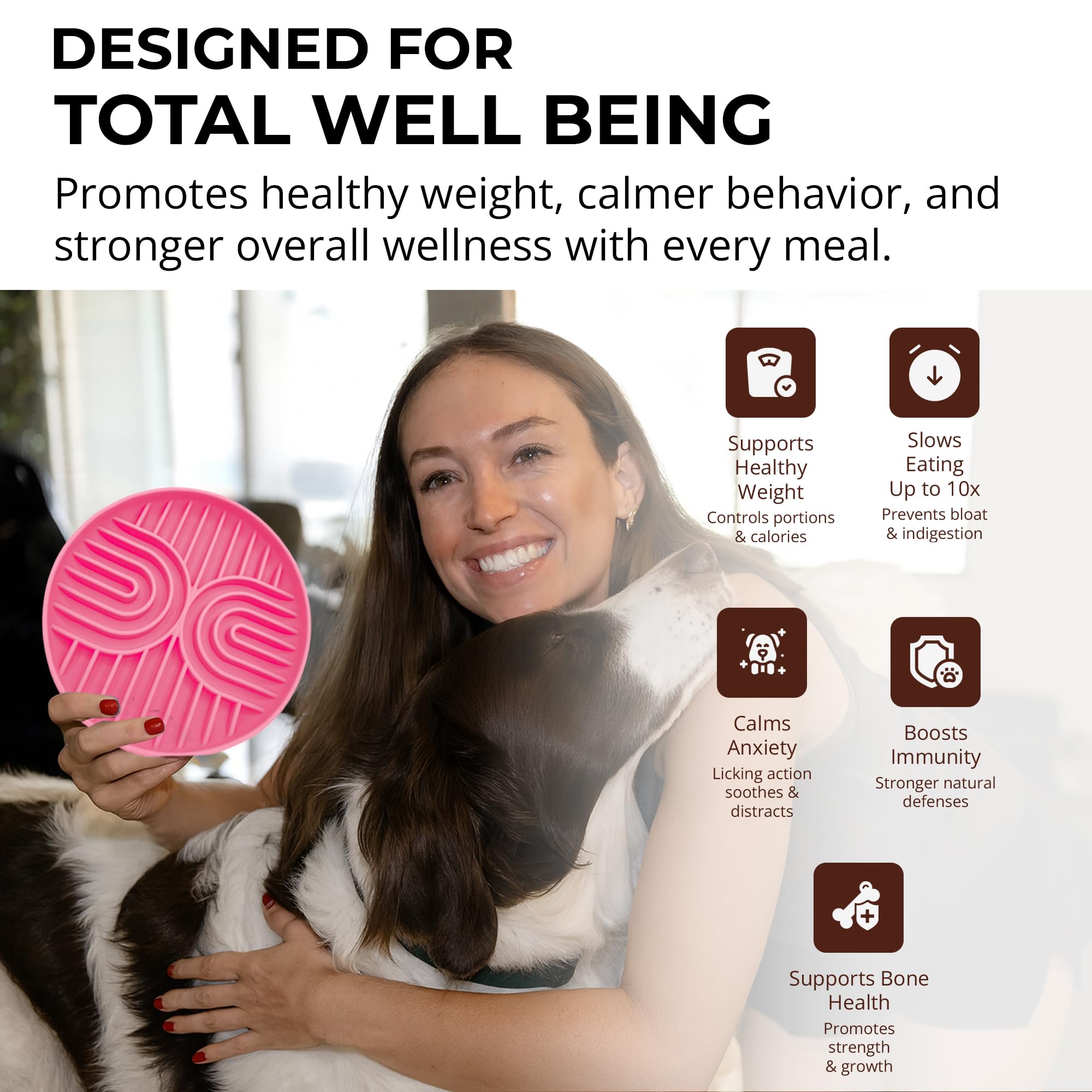 Fur-Brained slow feeder bowls BPA-free material ensures safer kibble and treats.
