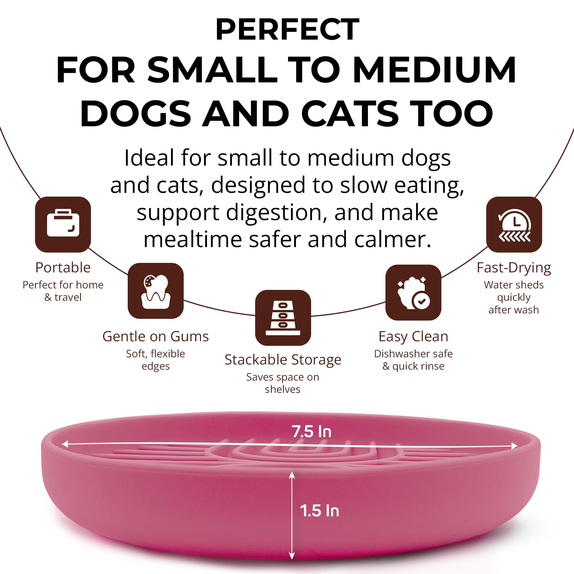 Fur-Brained slow feeder bowls dishwasher-safe offers effortless cleanup after busy meals.