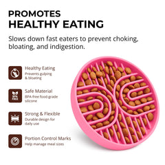Fur-Brained slow feeder bowls maze-design engages dogs during meals for slower eating.