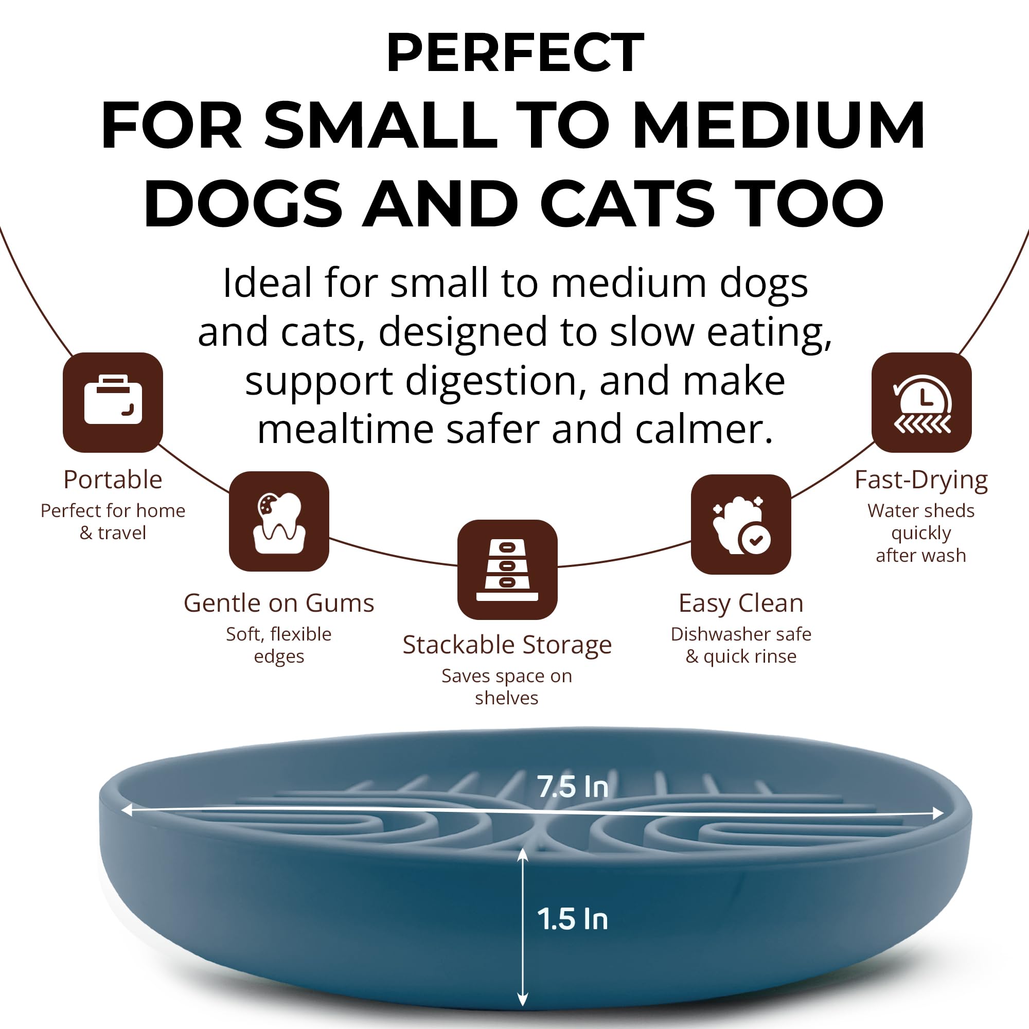 Two-pack Fur-Brained bowls on counter ready for dishwasher cleaning