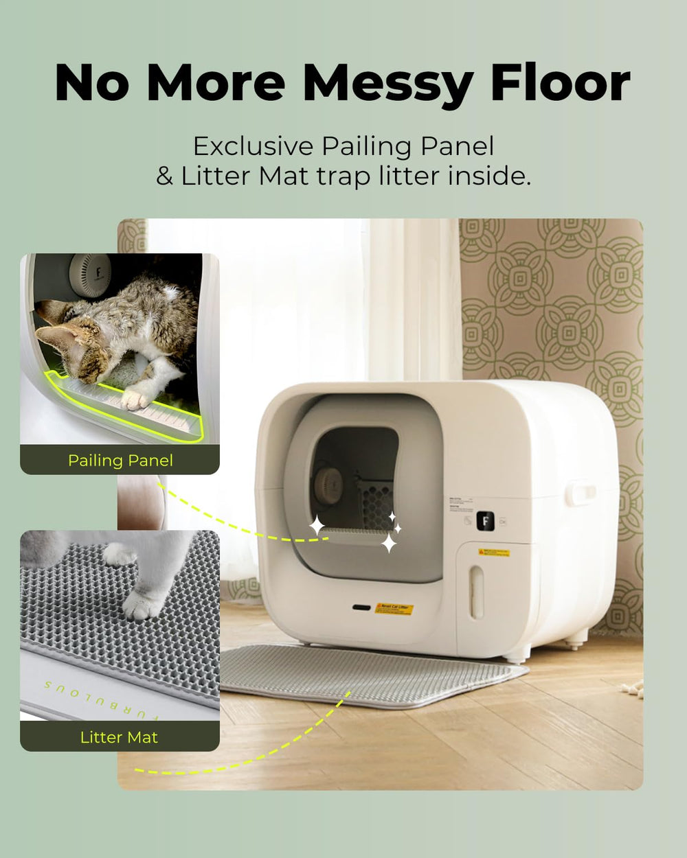 Furbulous litter box extra-large capacity suits large cats