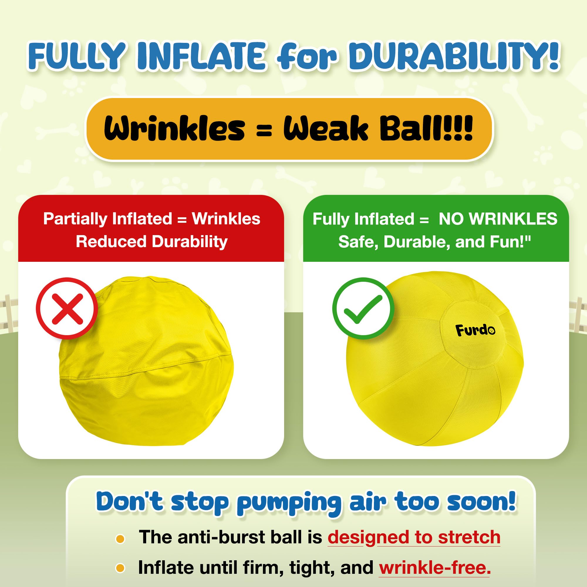 Furdo 30in Herding Ball closeup nylon cover showing durability for tough play.