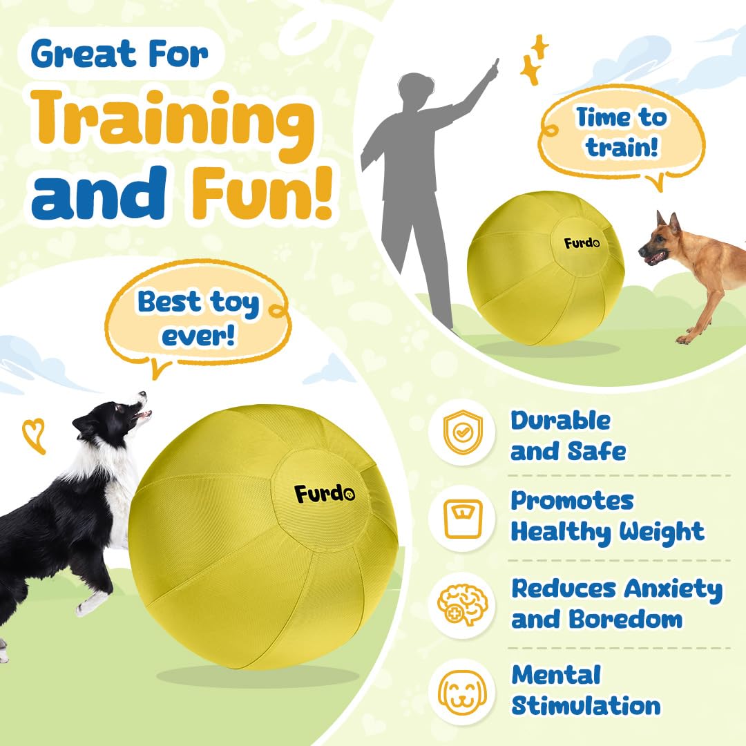 Furdo 30in Herding Ball durable nylon cover, washable after play.