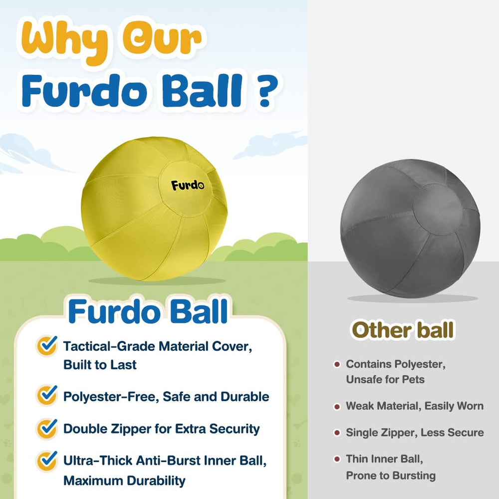 Furdo 30in Herding Ball zipper detail, quick setup and easy cleaning.