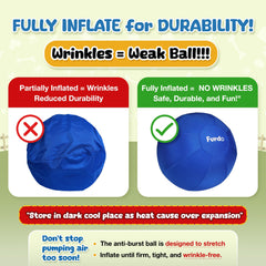 Furdo herding ball inflated close-up shows rugged nylon for durable outdoor use