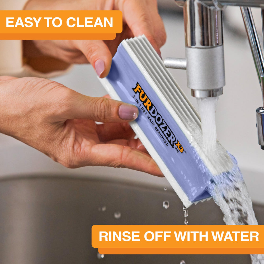 Neater Pet Brands FurDozer USA-made badge and patent-pending authenticity claim.