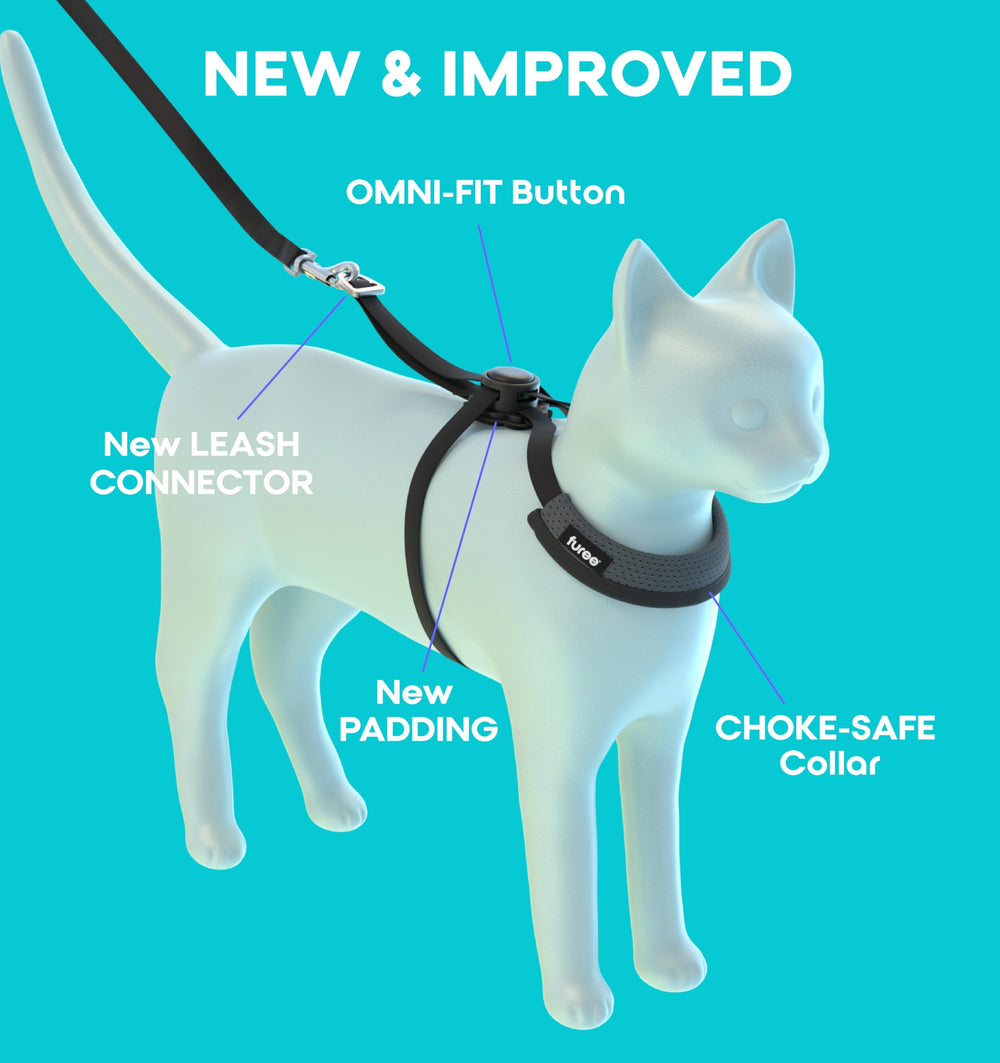 Furee Omni-fit harness escape-proof snug-fit reduces escape attempts during outdoor play.