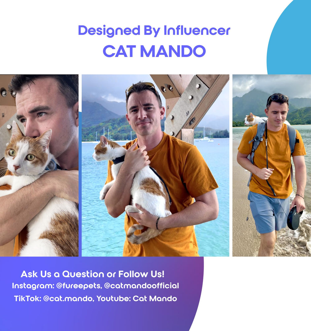 Furee Omni-fit harness wide adjustability grows with your cat’s changing size.