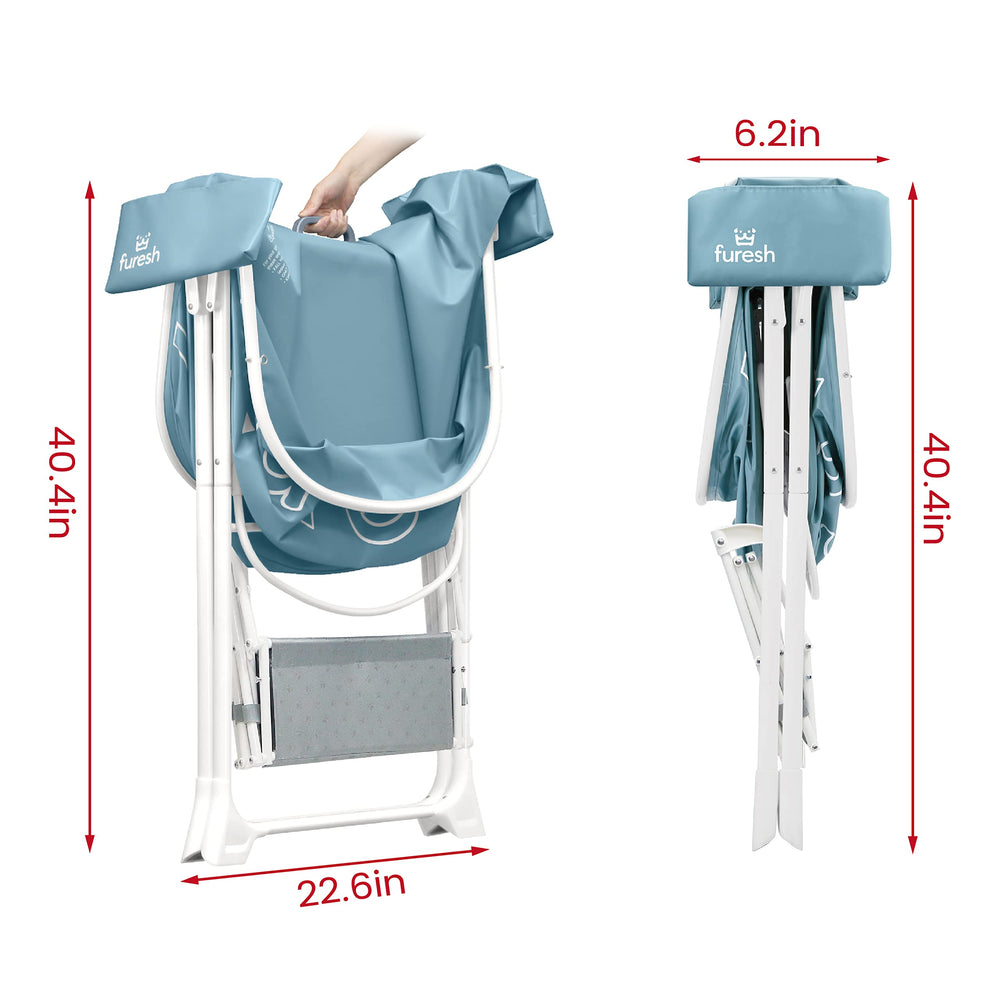 Furesh Big Dipper aluminum frame provides sturdy support during baths.