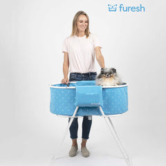 Furesh Little Dipper elevated height blue highlights back-friendly grooming height