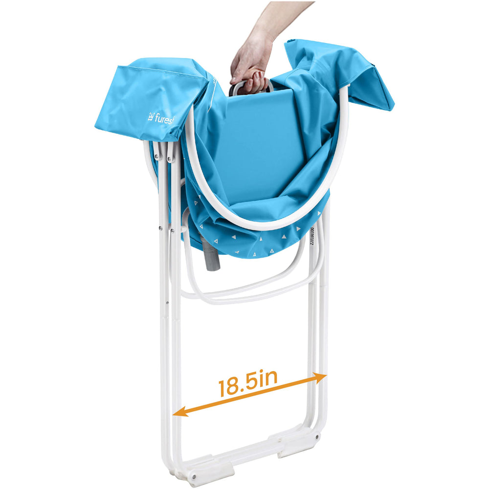 Furesh Little Dipper folded compact blue demonstrates quick fold for storage