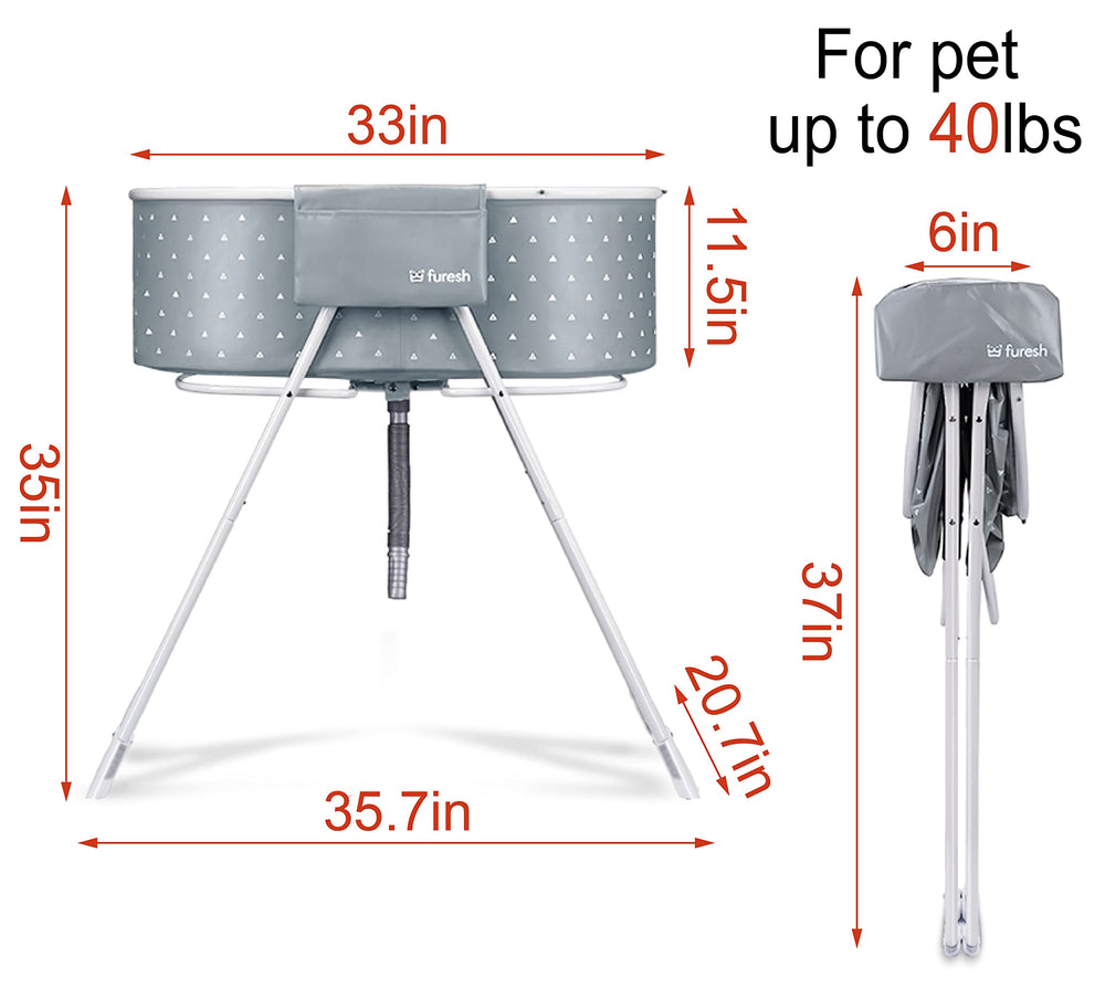 Furesh Little Dipper leash restraint enhances safe bathing sessions.