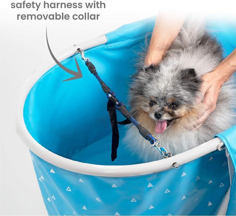 Furesh Little Dipper two-point leash restraint blue for safe pet showering
