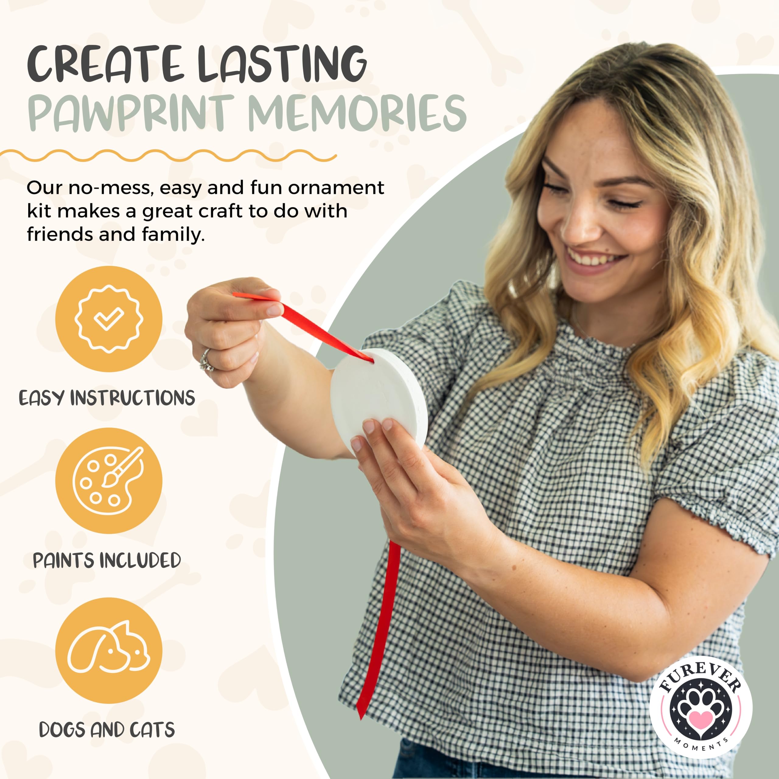 FUREVER MOMENTS paw print kit heart forms and circle forms for personalization.