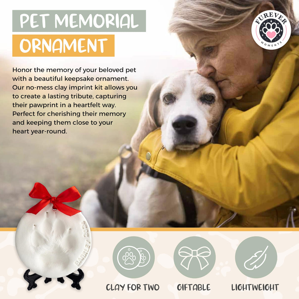FUREVER MOMENTS paw print kit ribbon and twine hangers for wall display.