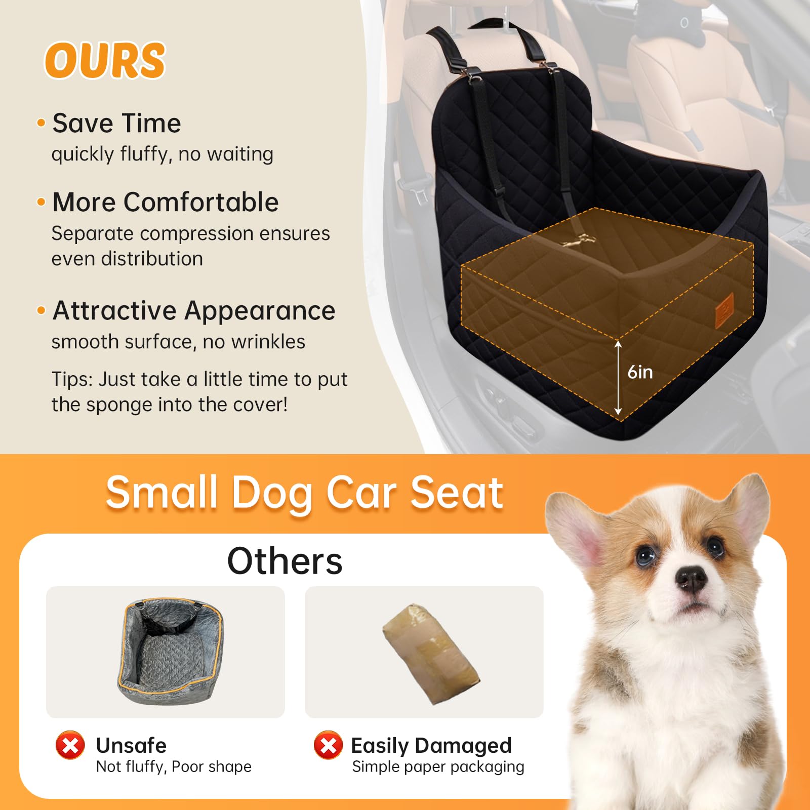 FurFrolic dog car seat in use illustrating elevated, calm ride