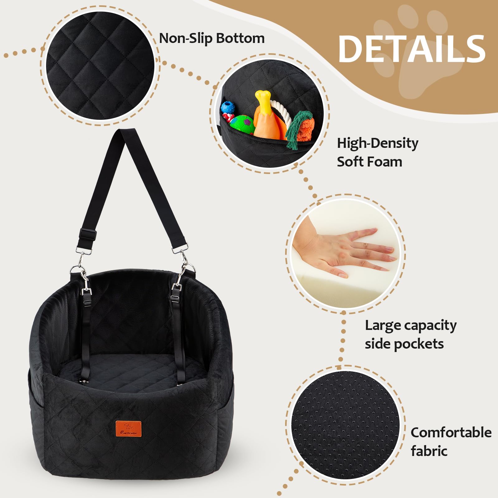 FurFrolic memory foam cushion close-up emphasizes plush comfort