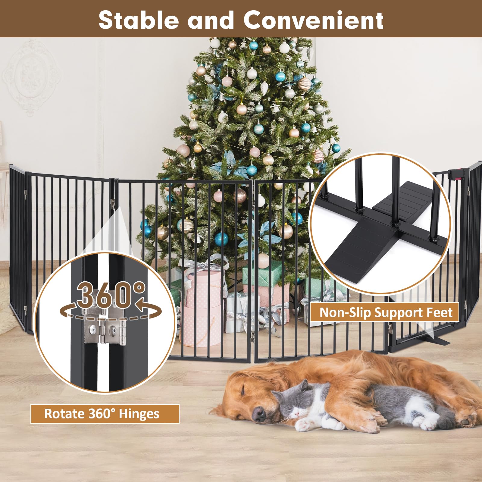Furggis metal dog gate supports multi-use layouts for spaces