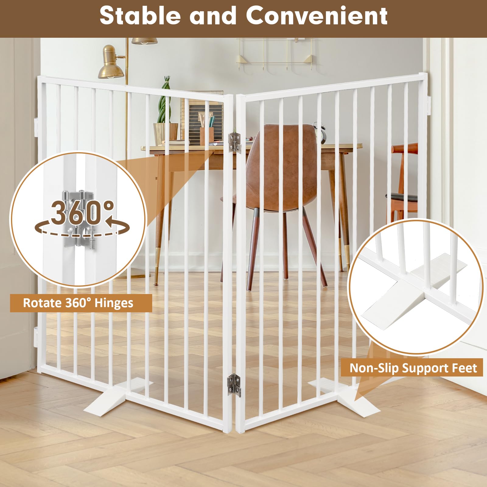 Furggis metal dog gate folded setup for space-saving versatility