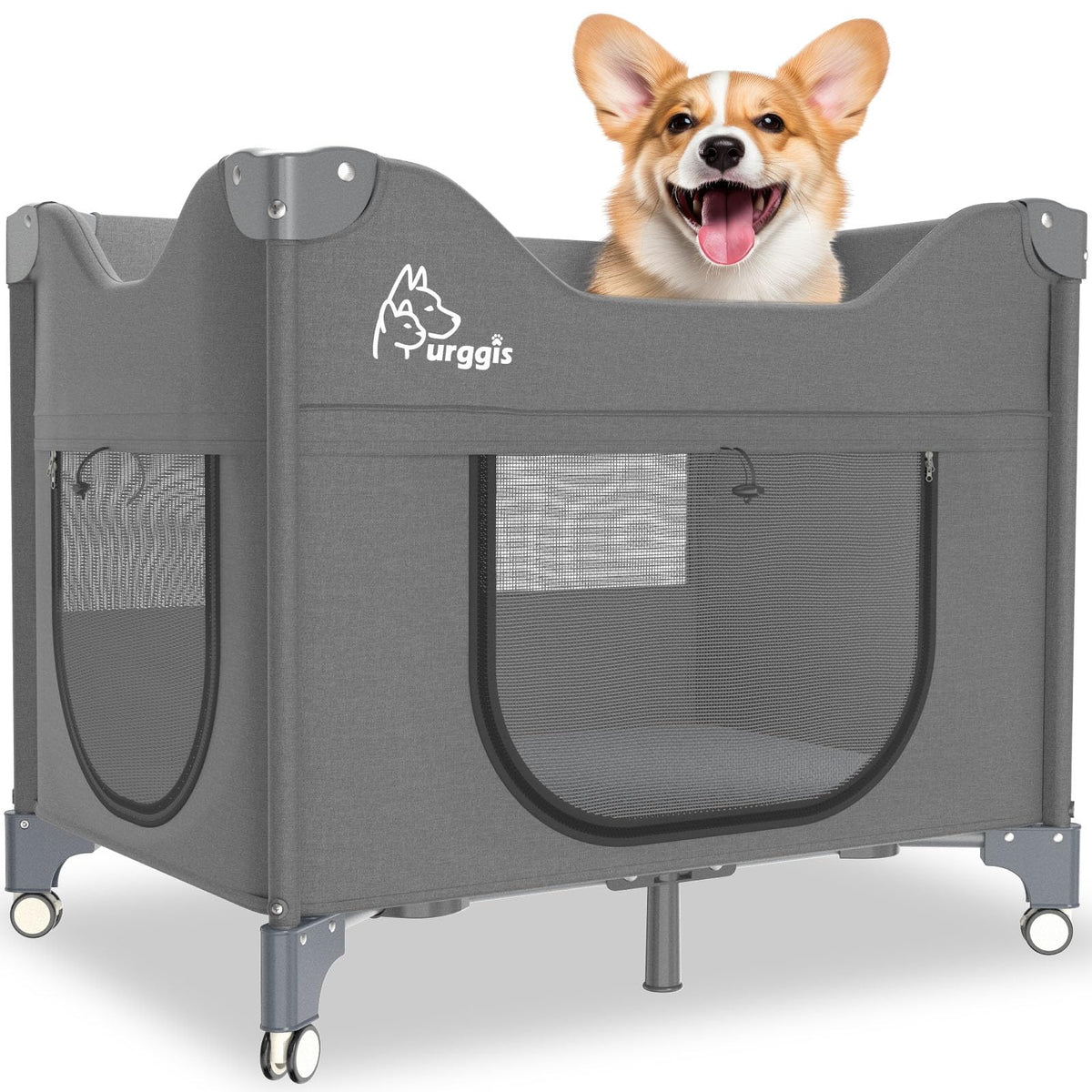 Furggis Upgraded Dog Bunk Bed front view showing bedside companionship