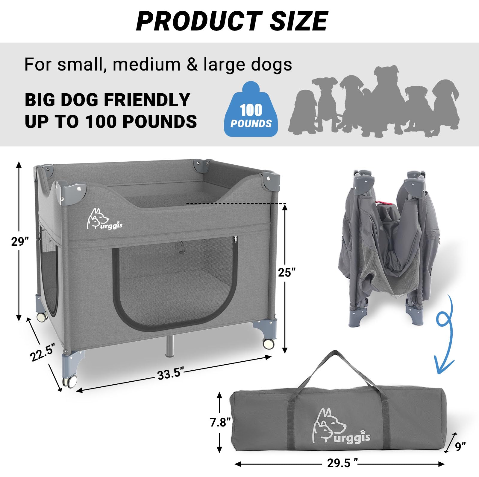 Furggis Upgraded Dog Bunk Bed removable covers and travel tote for easy cleaning