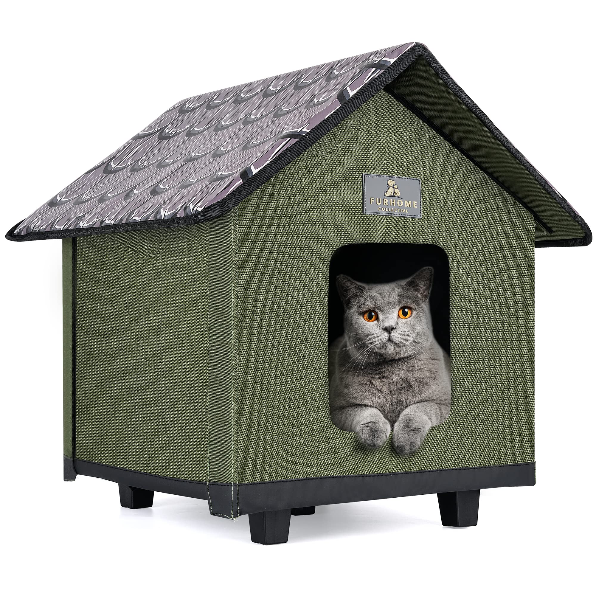 FurHome Collective versatile placement for porch, garage, or barn shelter.