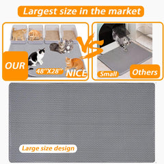FURLINGDA honeycomb double-layer design traps litter effectively, reducing tracking