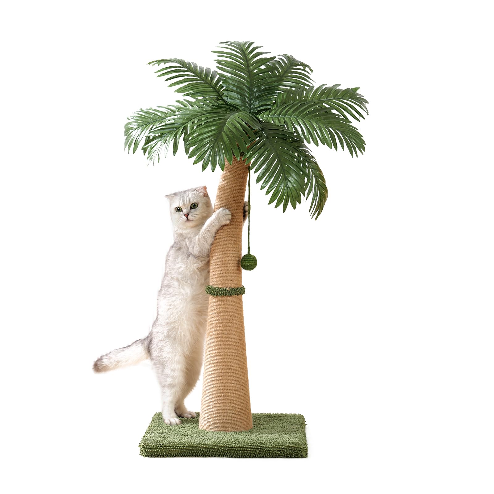 Furlogy 40-inch palm tree curved post for furniture-friendly indoor play.