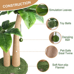 Furlogy cat-scratching-post-dual-curved-posts features two curved posts for versatile scratching.