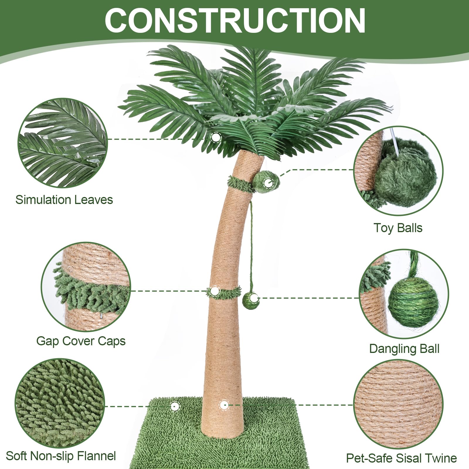 Furlogy cat tree palm silhouette enhances stylish indoor décor.