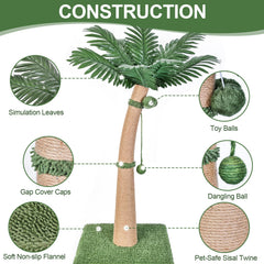 Furlogy cat tree palm silhouette enhances stylish indoor décor.
