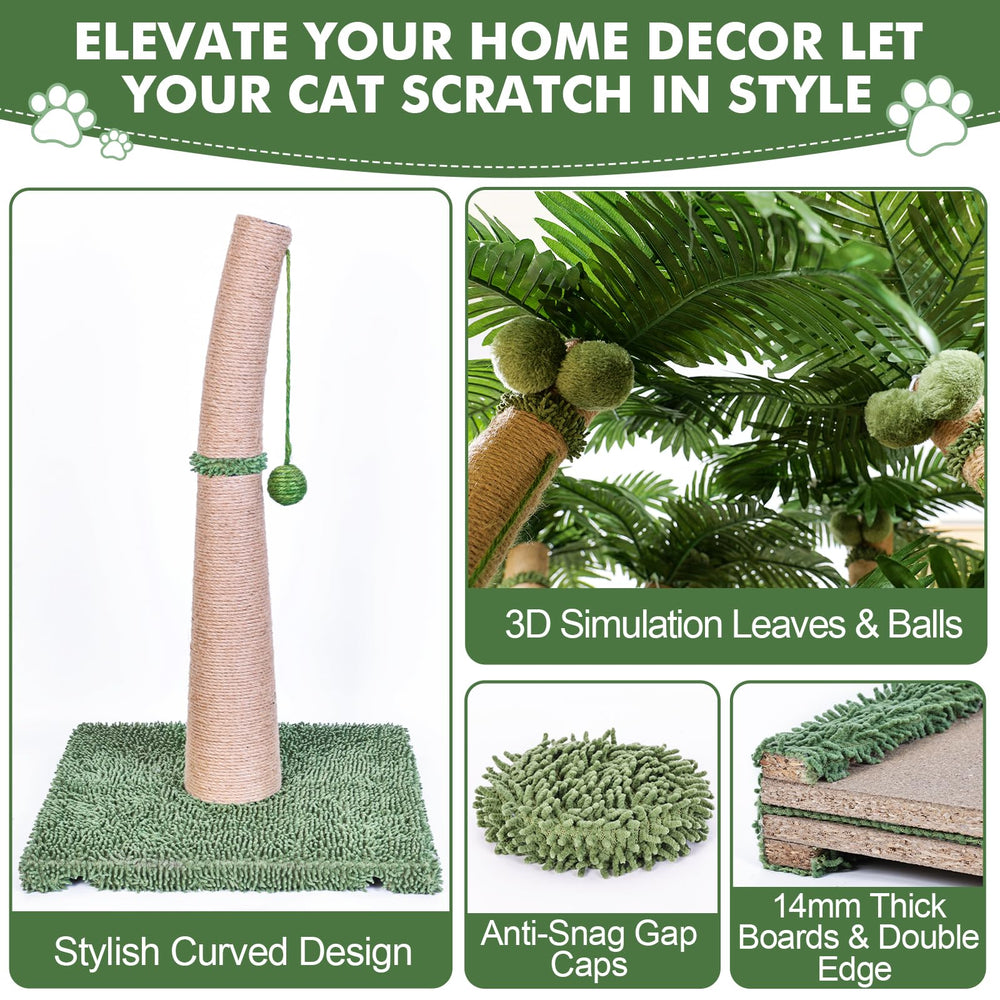 Furlogy curved-design cat-scratching invites stretching and climbing in comfort.