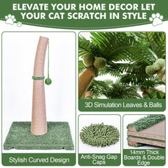 Furlogy curved-design cat-scratching invites stretching and climbing in comfort.