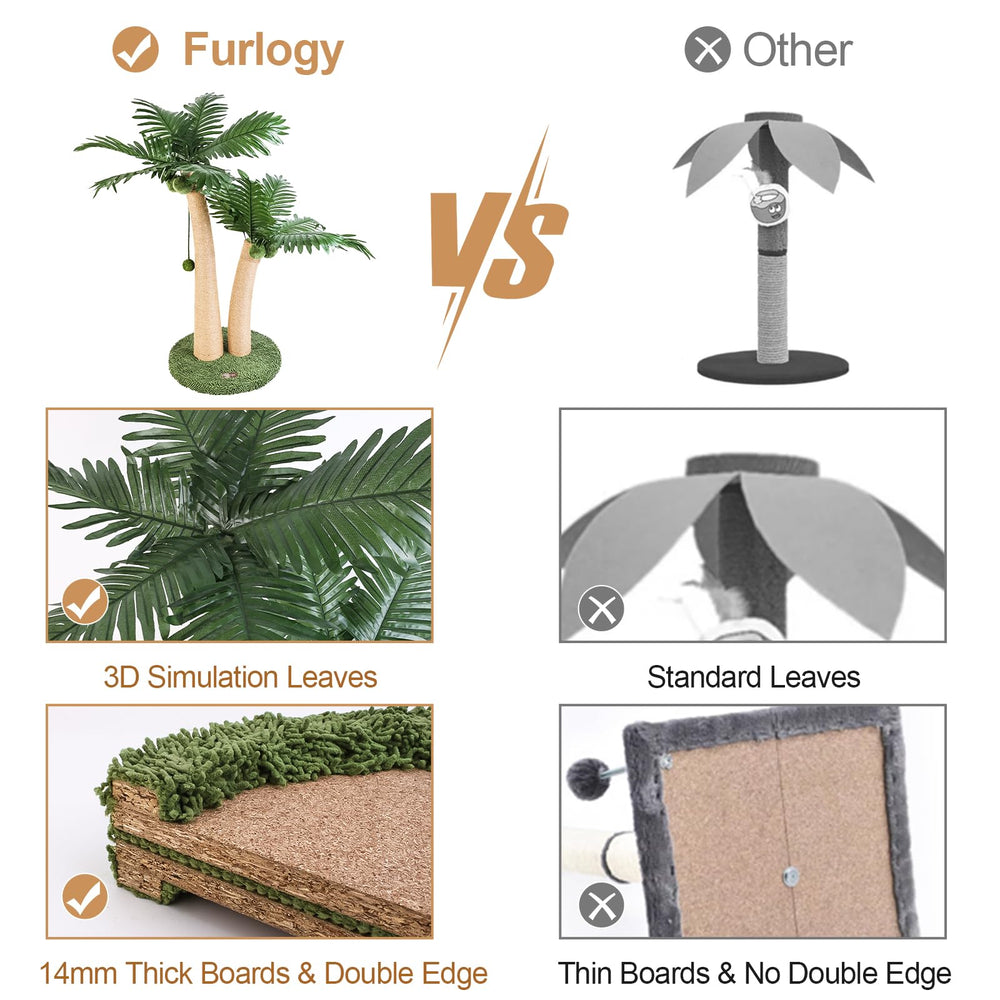 Furlogy natural sisal rope surface promotes satisfying scratching and claw care.