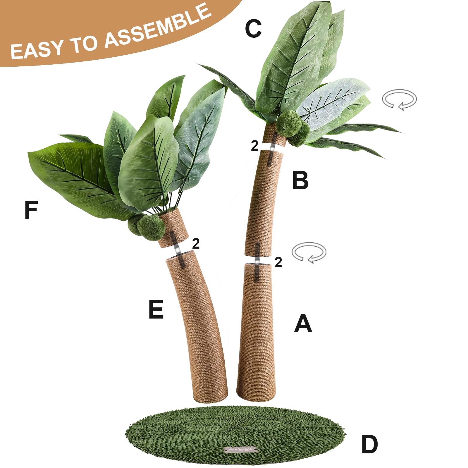 Furlogy sisal-wrap-durability emphasizes sturdy material for long-lasting scratching posts.