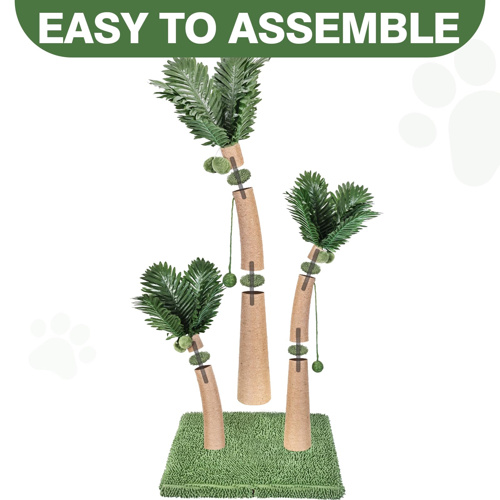 Furlogy 40-inch tall cat post in living room provides elevated perch for surveying space.