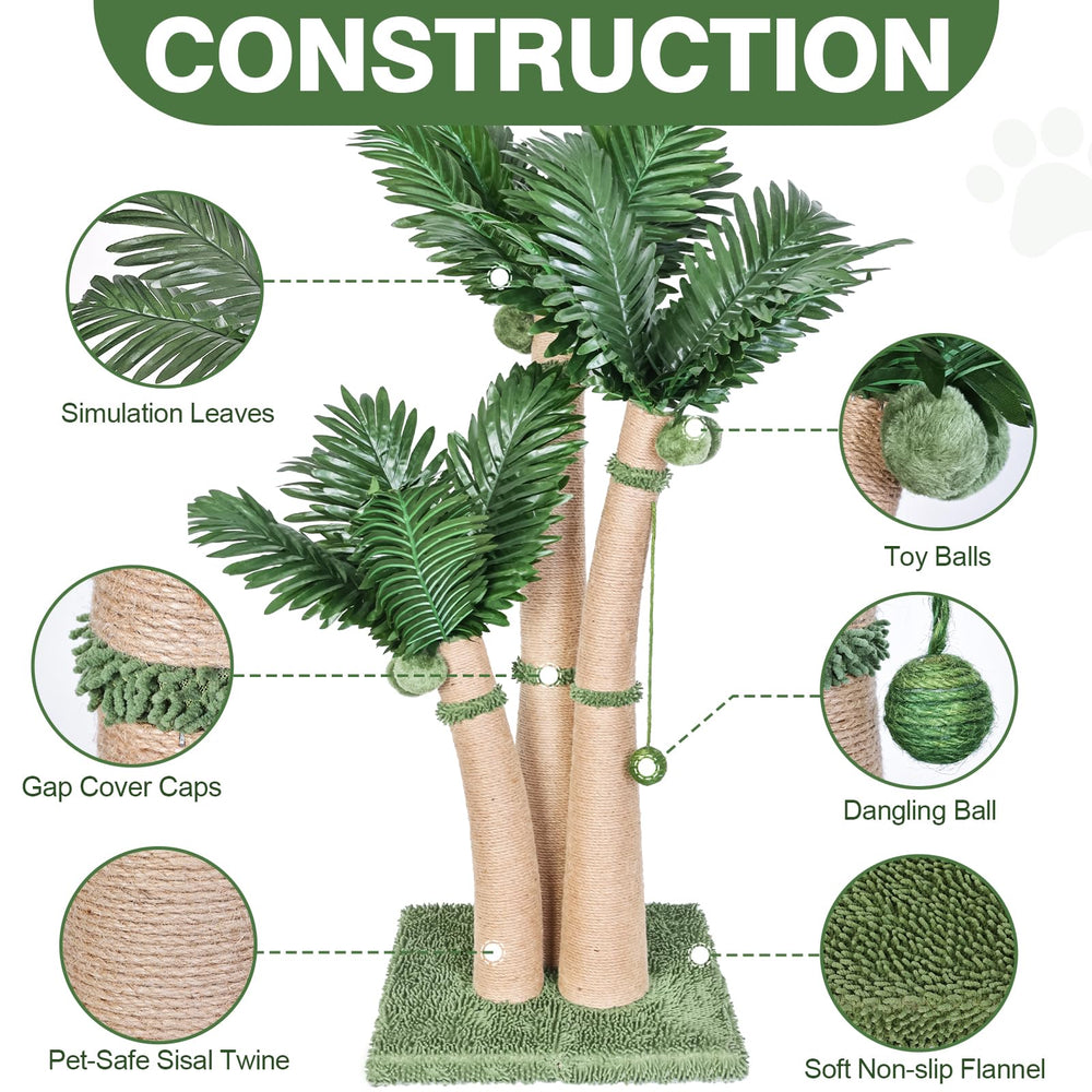 Furlogy natural-sisal rope scratch post closeup highlights sturdy wrapping and scratching satisfaction for cats.