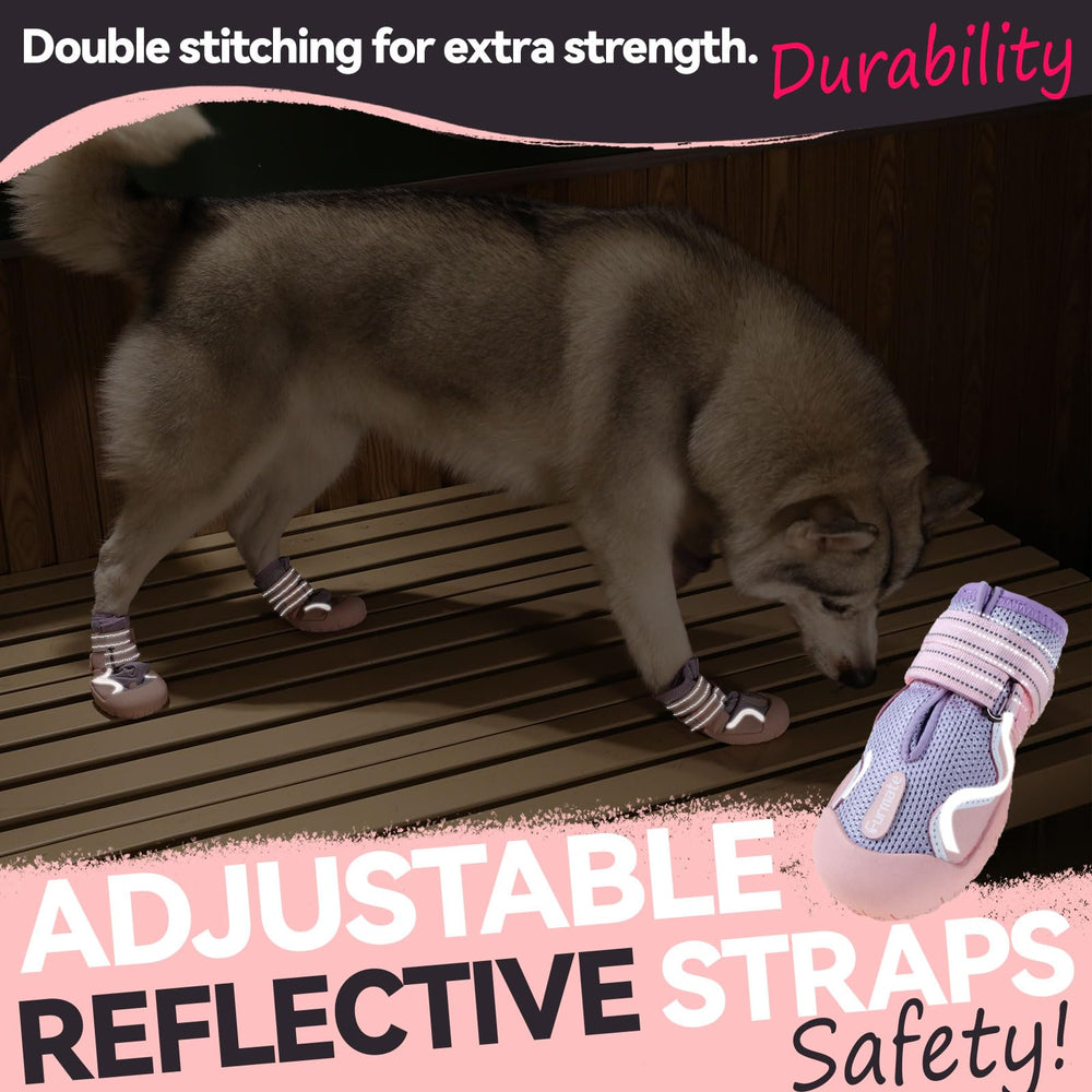 Furmate dog shoes interior view highlights soft fit for comfortable paw movement.