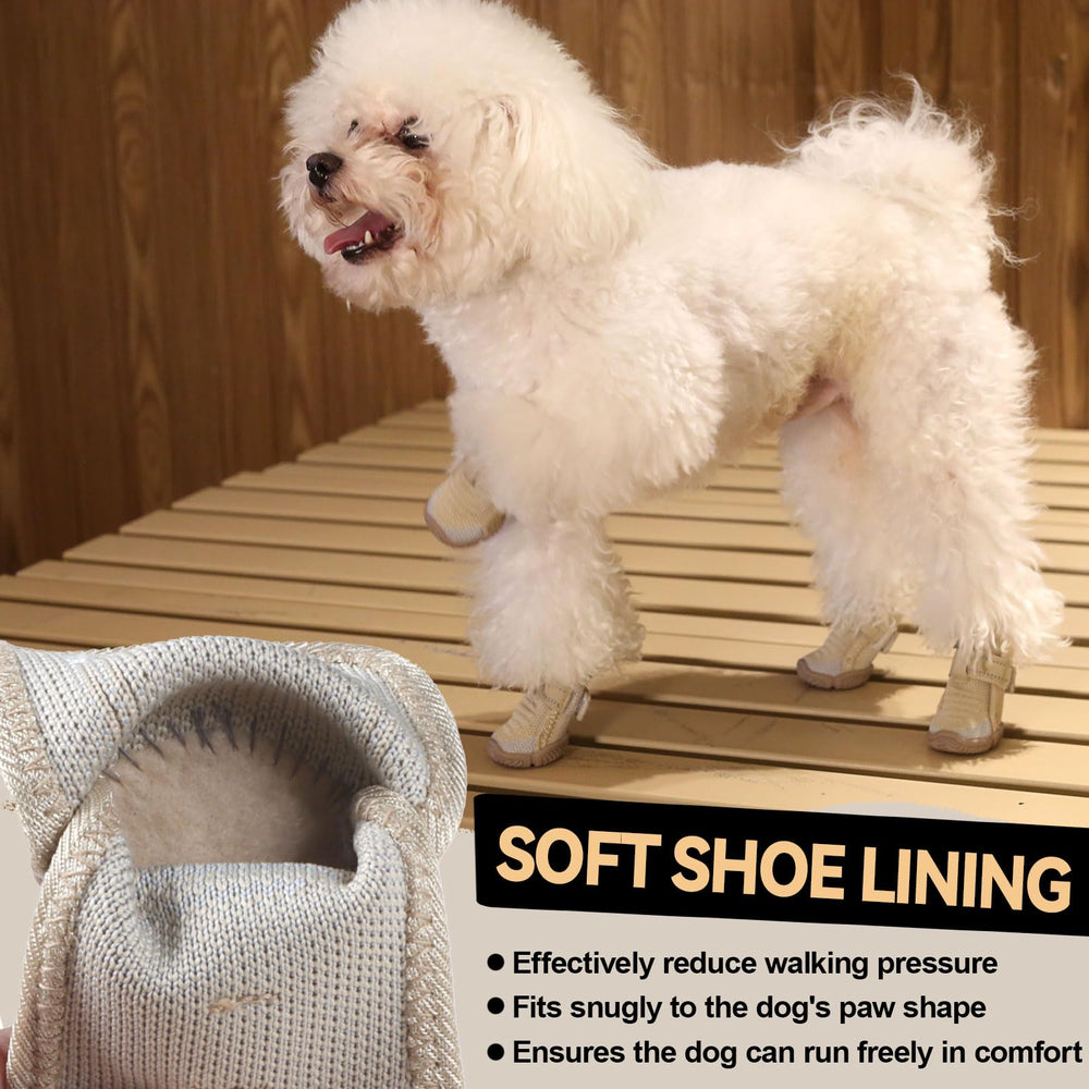 Furmate dog shoes small easy-on-off opening for quick outfit changes.