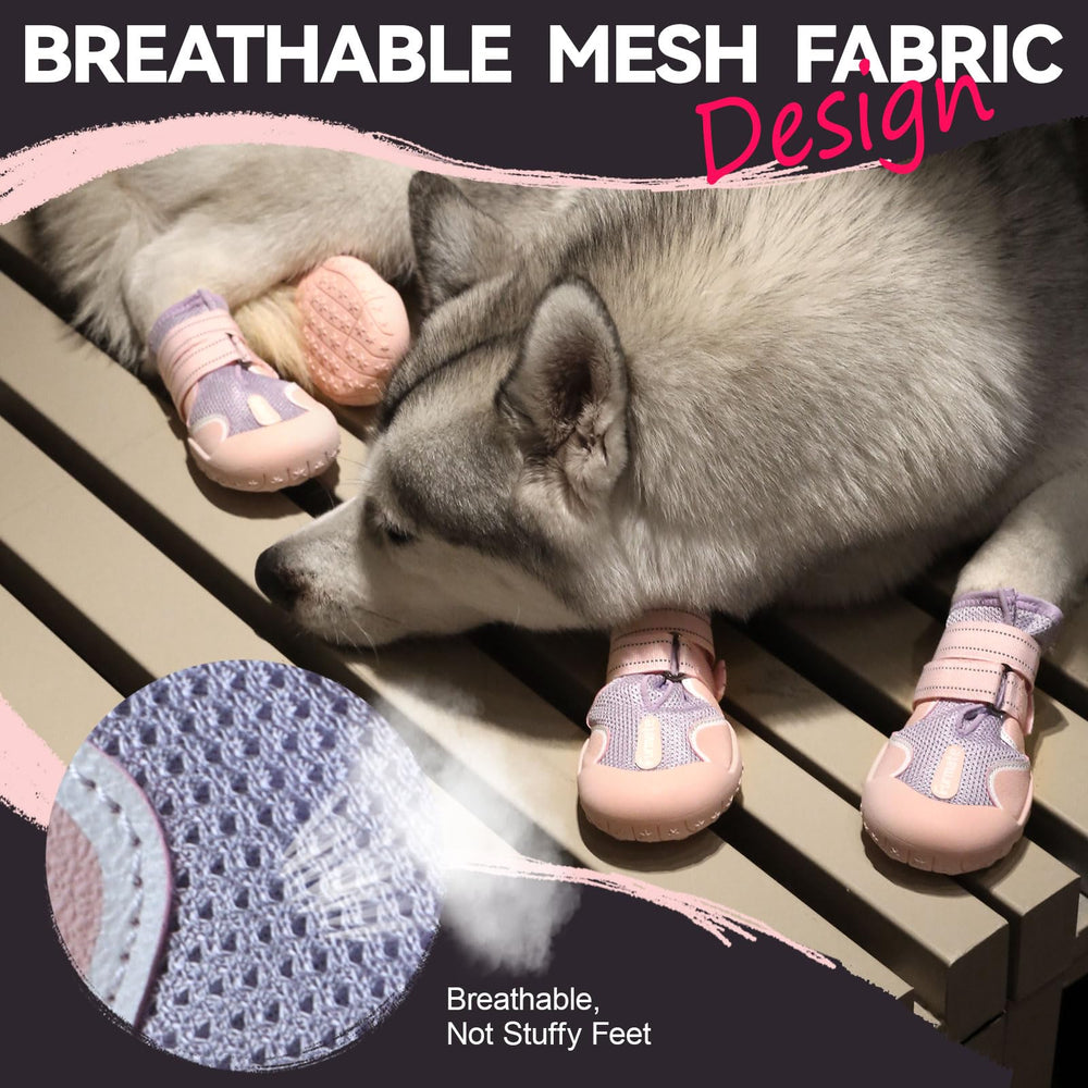Furmate dog shoes toe-cap waterproof close-up demonstrates paw protection in rain and mud.