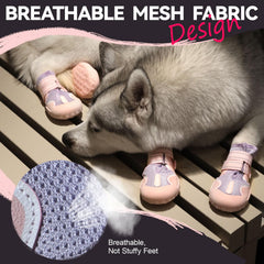 Furmate dog shoes toe-cap waterproof close-up demonstrates paw protection in rain and mud.
