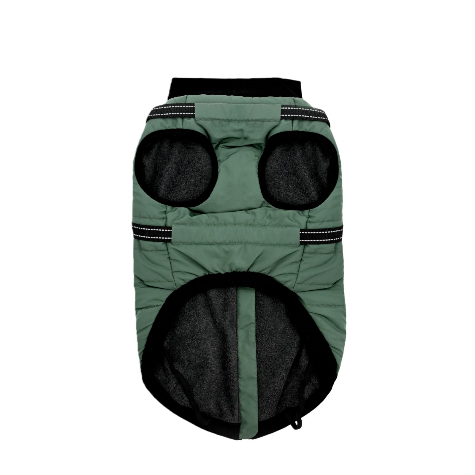 Furmate green-winter-coat-water-resistant-windproof keeps pets comfortable in snowy strolls.