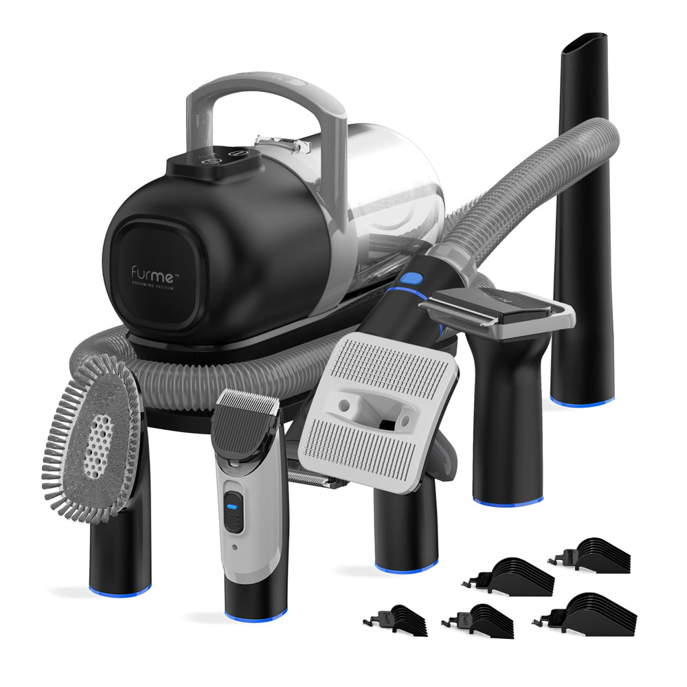 FurMe Original vacuum front view, all-in-one at-home grooming for cats and dogs