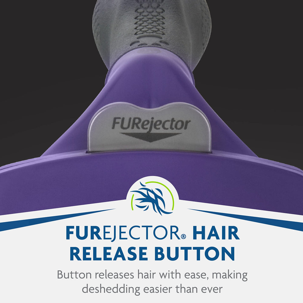 FURminator deShedding tool weekly-use promotes reduced shedding over time.