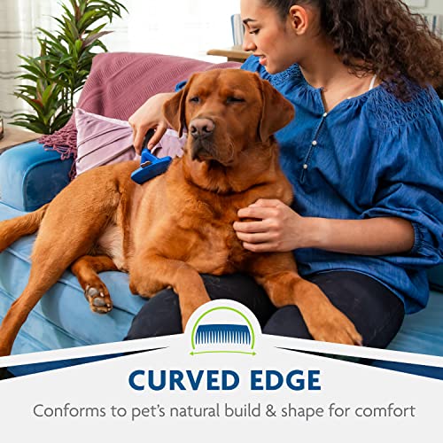 FURminator FURejector button enables quick, hygienic hair release after grooming sessions.
