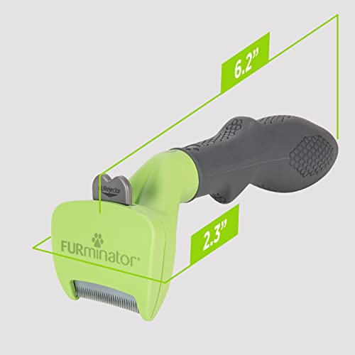 FURminator Small Dog Undercoat tool compact-storage design fits in cabinets.
