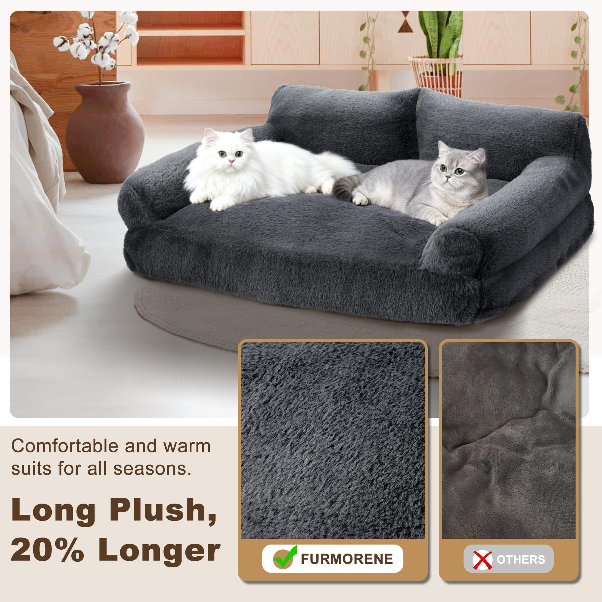 FURMORENE cat bed durable-stitching shot illustrating long-lasting shape for daily use.