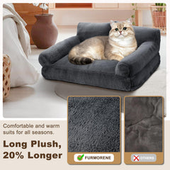 FURMORENE cat bed with moisture-resistant base protects against damp messes