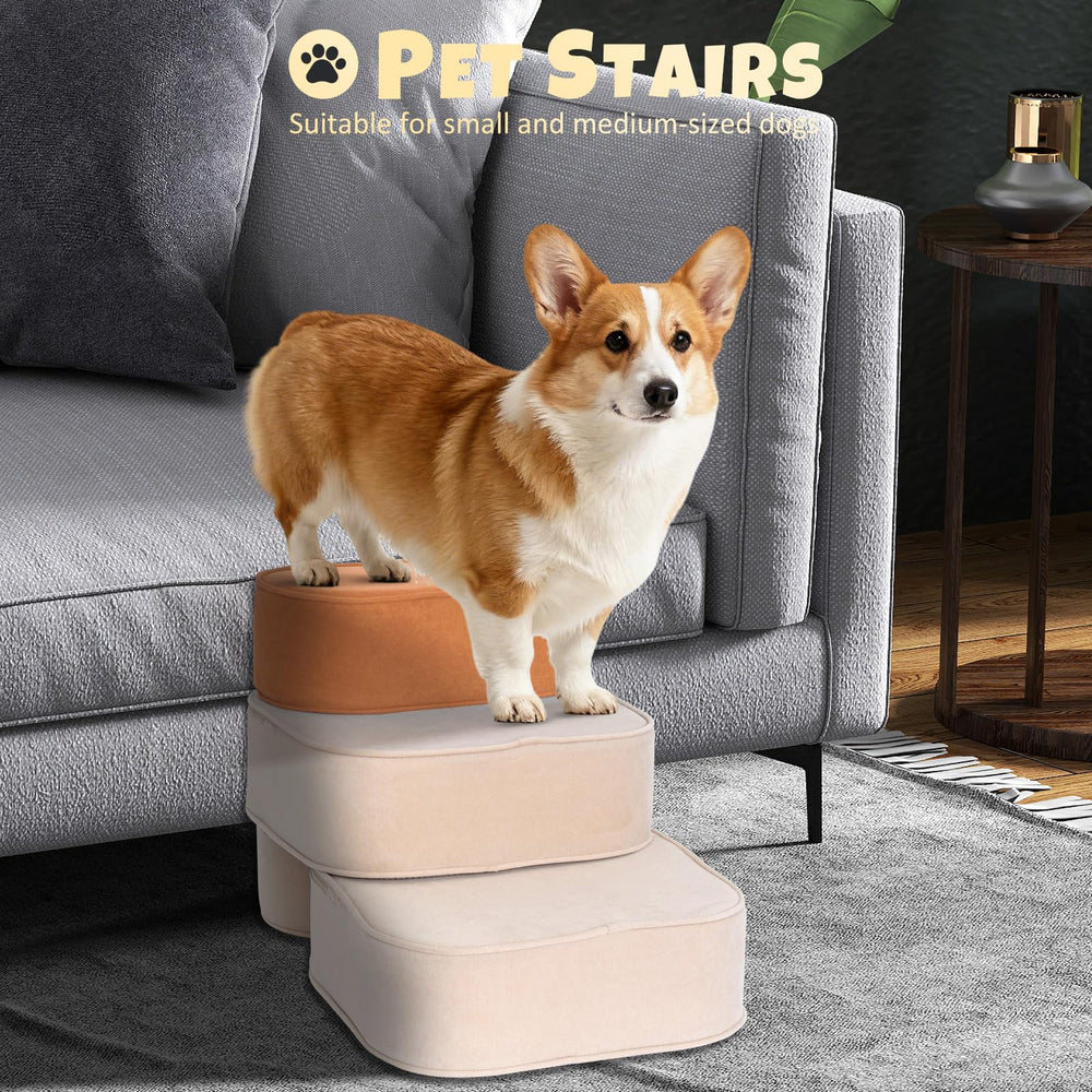 FURNAWAY dog stairs 2-in-1-mat design doubles as a ramp for easy paws.