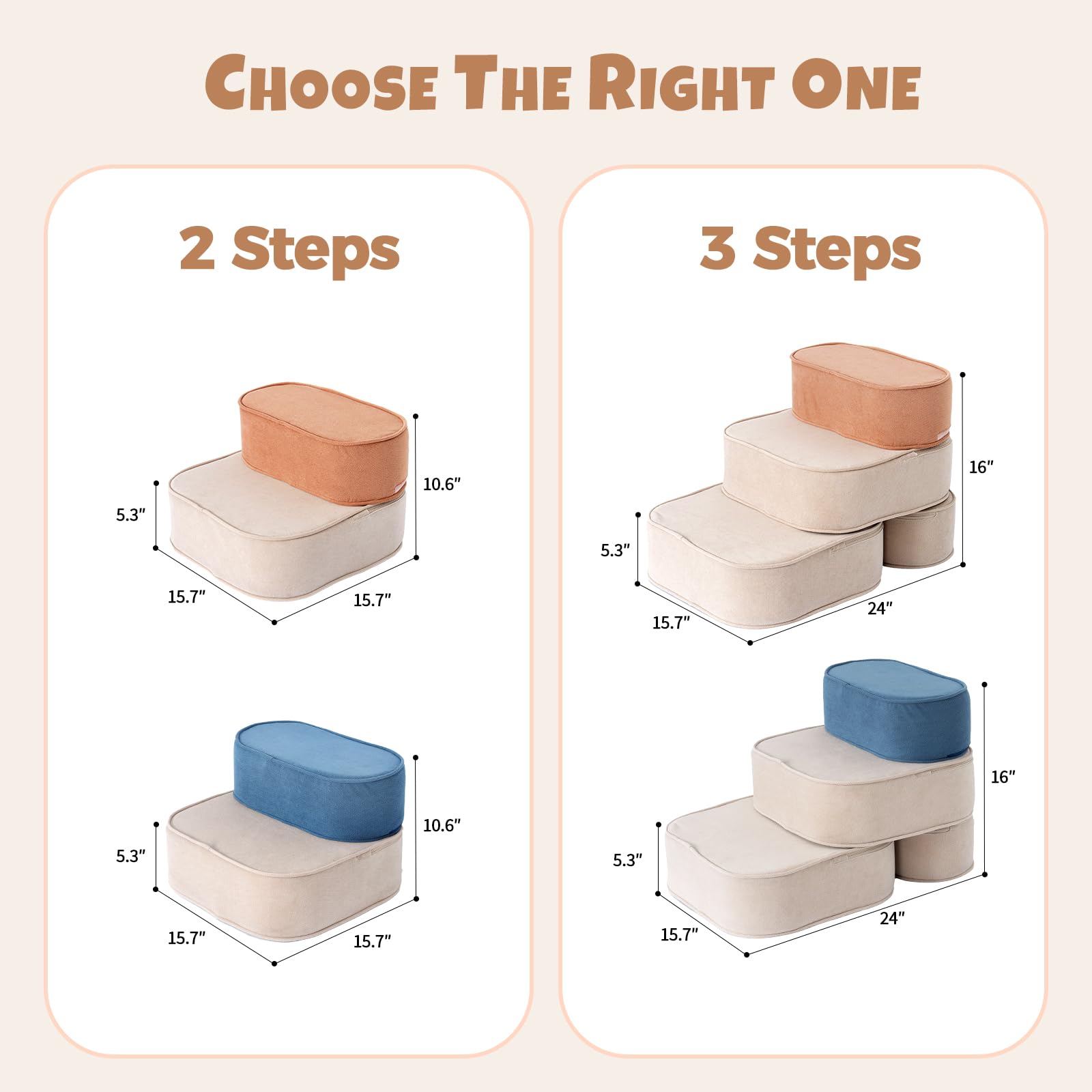 FURNAWAY dog stairs non-slip-dots ensure solid traction on smooth floors.